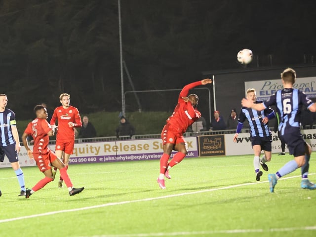 Action from Worthing FC's 6-2 Sussex Senior Cup win over Crowborough Athletic at Woodside Road