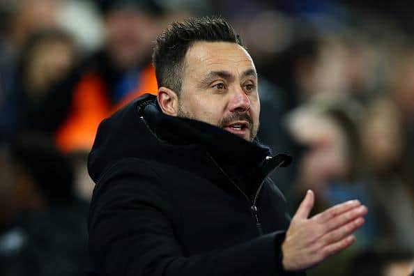 Brighton & Hove Albion Head Coach Roberto De Zerbi looked frustrated after the 0-0 draw with Wolves