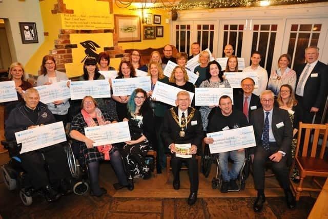 Recipients of the previous Hall and Woodhouse Community Chest supported by Sussex World and its weekly newspapers at the awards ceremony at the Black Rabbit, Arundel, in January 2023. Pic S Robards SR23011201
