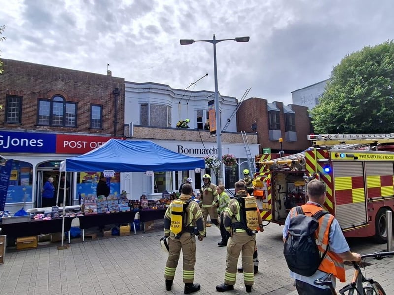 Firefighters in Bognor Regis town centre. Picture: Eddie Mitchell