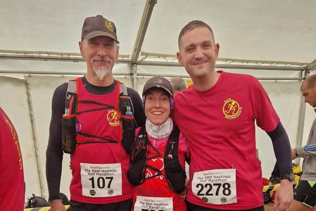 Run Wednesdays Sue Dabbs with fellow runners Colin Burbage and Chris Ashby