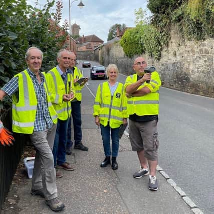 Surrey and Michael Weeks, John Knight, and Leslie New of the Community Speedwatch, and Jim Scallon, a Petworth Town Councillor.