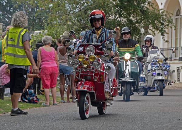 Crowds enjoyed the spectacular scooter rally which took place at Bognorphenia this weekend.