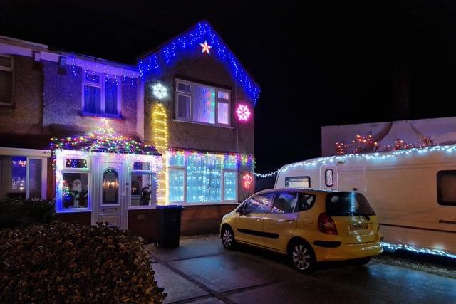 In Congreve Road, there are lots of houses lit up for Christmas