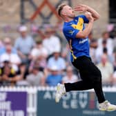Danny Lamb of Sussex Sharks in bowling action during a Blastclash with Gloucestershire in 2025 (Photo by Michael Steele/Getty Images)