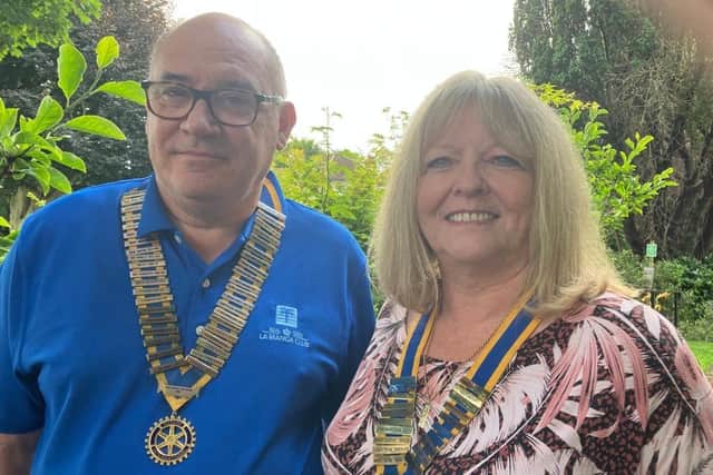 Eastbourne Rotary Club presidents David Cooper and Diane Hammond. Picture from Eastbourne Rotary Club