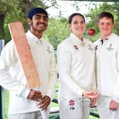 1st XI cricketers at Worth School celebrate the news. Picture: Worth School