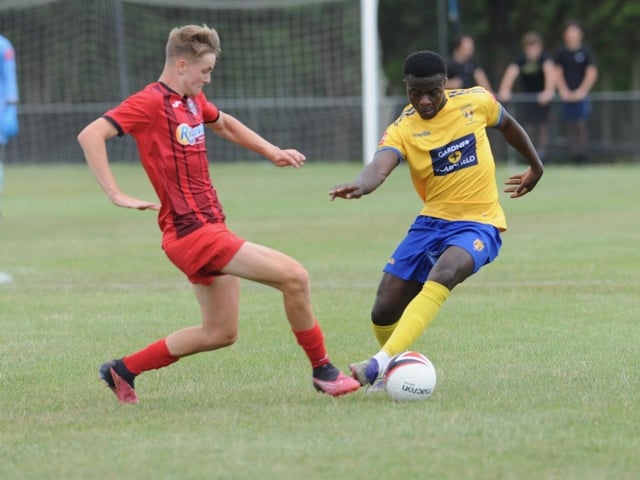 Action from a pre-season friendly between Wick and Lancing at Crabtree Park
