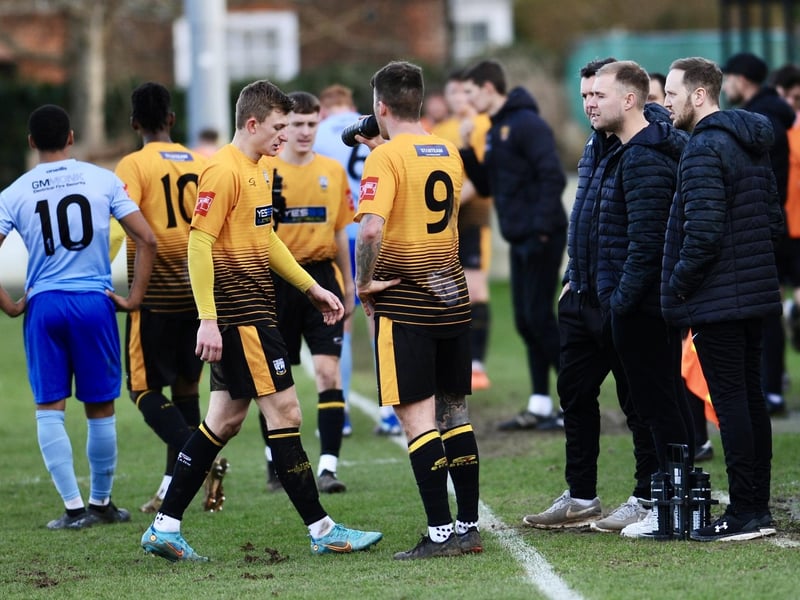Action from Littlehampton Town v Lancing in the Isthmian south east division