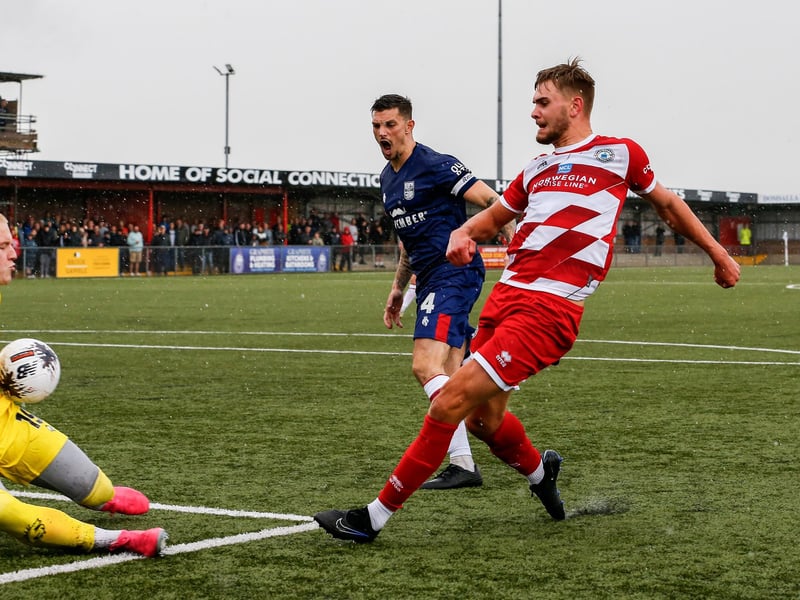 Images from Eastbourne Borough's 2023-24 season opener, a 1-0 National South home win over Hampton and Richmond