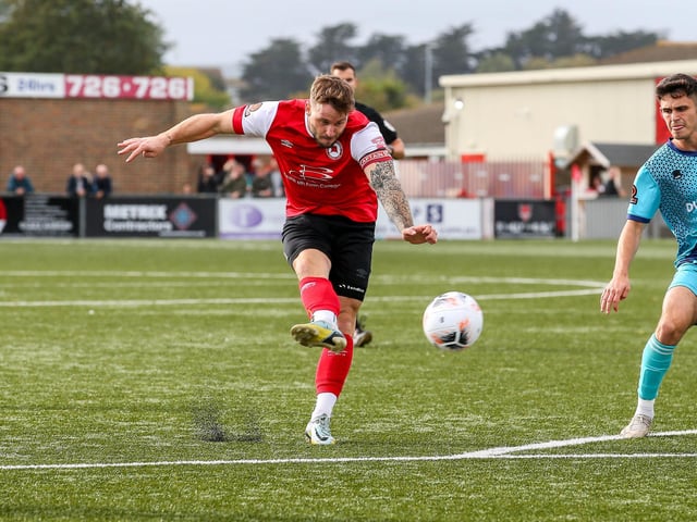 Action from Eastbourne Borough's National League South clash with Braintree at Priory Lane