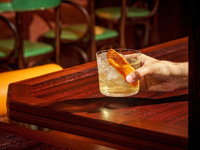 A Mango Lassi Punch - Bombay's Old Monk Rum with yoghurt and spicy mango syrup.