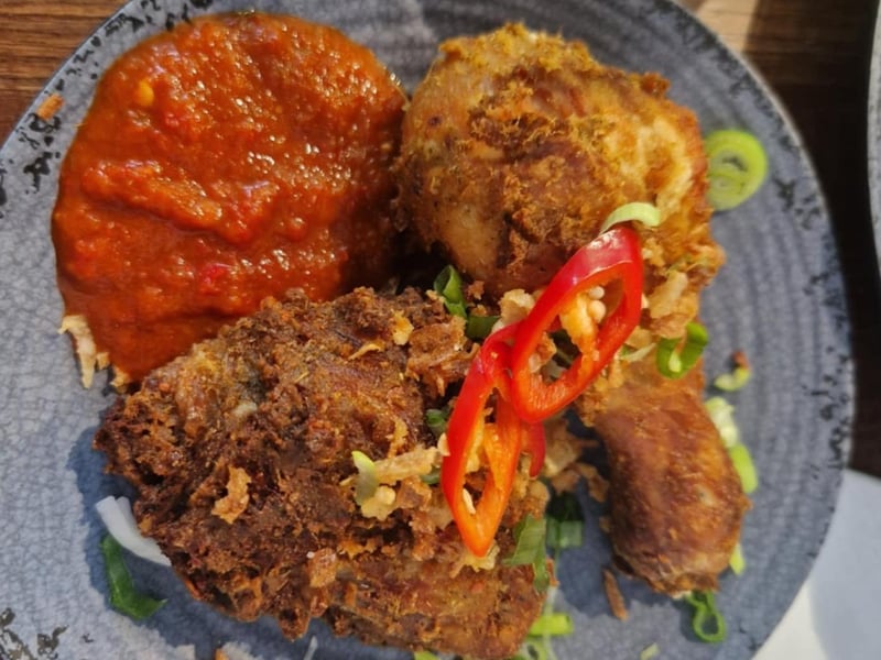 Ayam Goreng Berempah (chef special fried chicken with sambal dipping sauce)