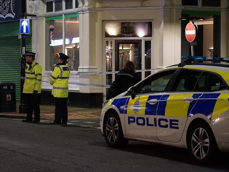 Police officers were seen at a cordoned off area just after 7pm at the junction of Elms Road and Seaside Road in Eastbourne on Thursday, March 7