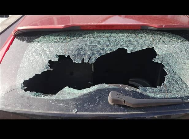Damage caused to a car window