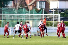 Bexhill and Little Common in derby action on Boxing Day | Picture: Joe Knight