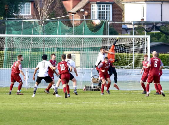 Bexhill and Little Common in derby action on Boxing Day | Picture: Joe Knight