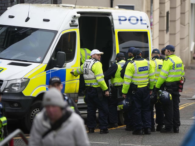 Brighton is swarming with police officers ahead of a Premier League match between Albion and Crystal Palace