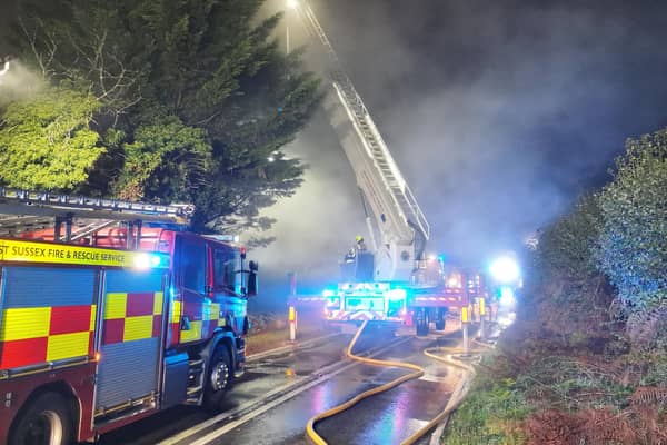 Firefighters at the scene. Picture: Eddie Mitchell
