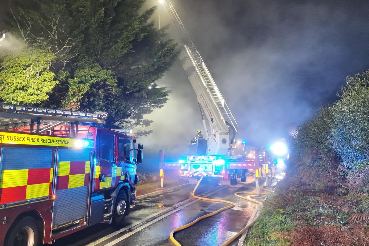 Six fire engines called to major house fire in West Sussex village