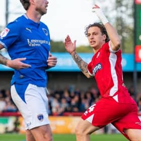 Gianmarco Di Biase celebrates his penalty against Chesterfield | Picture: Kyle Hemsley