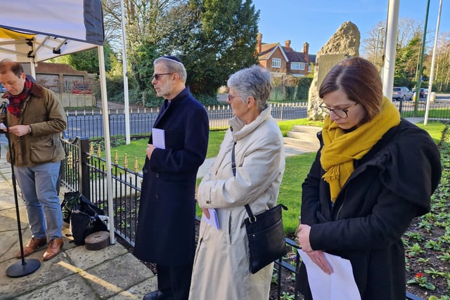 Dignitaries, school pupils and religious representatives commemorated National Holocaust Memorial Day at the War Memorial in Muster Green on Friday, January 26