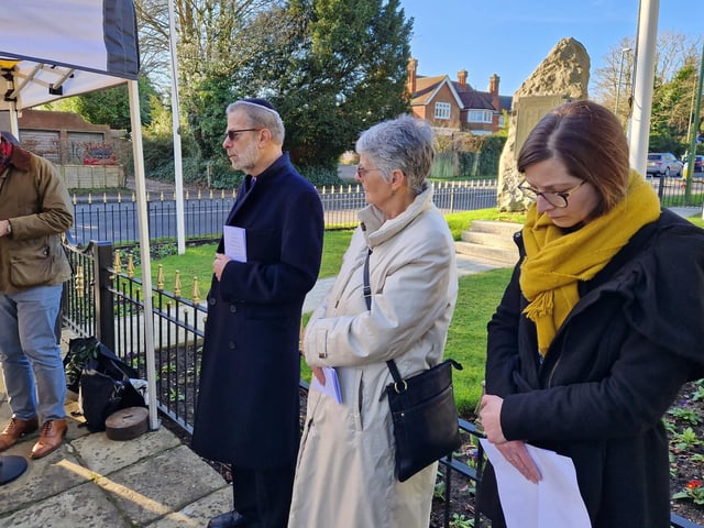 Dignitaries, school pupils and religious representatives commemorated National Holocaust Memorial Day at the War Memorial in Muster Green on Friday, January 26