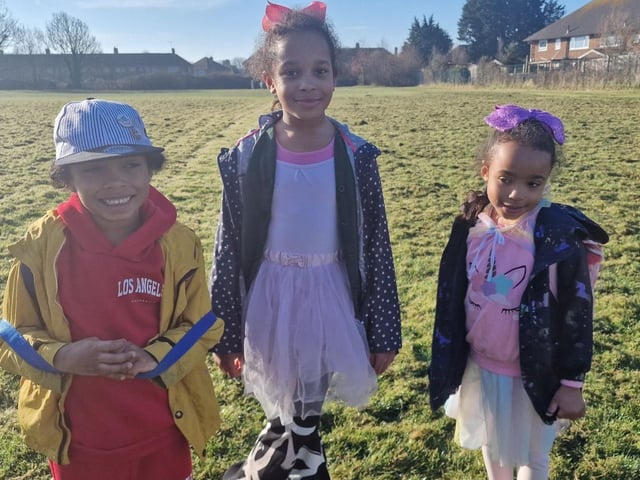 Amber Banson sent in this picture of Tay-Shawn, six, as a footballer, Latisha, eight, as a ballerina and Arabella, six, as a unicorn