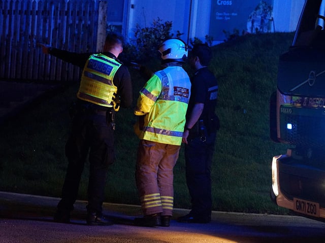 Multiple fire crews were called to Stone Cross, after shipping containers at a building site caught fire in the early hours of this morning (Saturday, August 17).