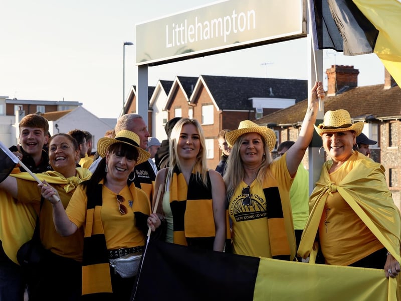 Littlehampton Town fans and players at Wembley for the FA Vase final