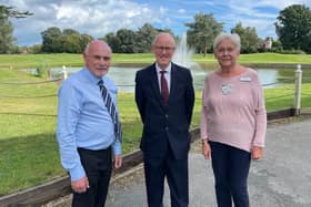 Bognor Regis and Littlehampton MP Nick Gibb with Ham Manor Golf Club catering manager Andrew Randall, left, and Littlehampton Probus Ladies’ Club president Jill Annis. Picture: Supplied