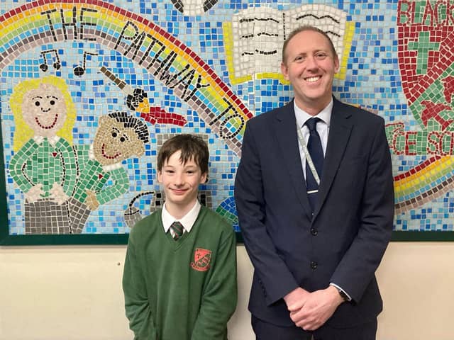 Graham Sullivan, Headteacher at Blackboys School, with Noah Dilley, a year six pupil who took part in the study.