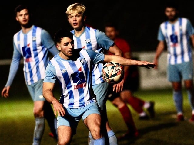 Action from Worthing United v Arundel in the SCFL Division 1
