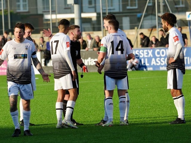 Action, celebration and crowd pictures from Lancing v Littlehampton Town at Culver Road
