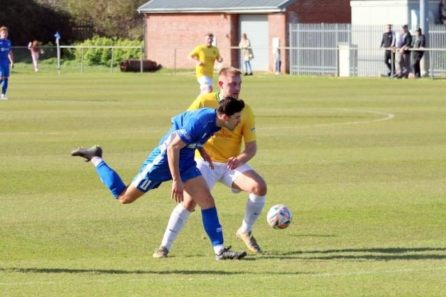 Action from Selsey's 4-3 win over Godalming in the SCFL Division 1