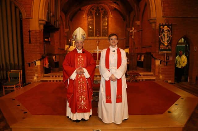 Bishop Martin of Chichester with Rev Sam at the Licensing.