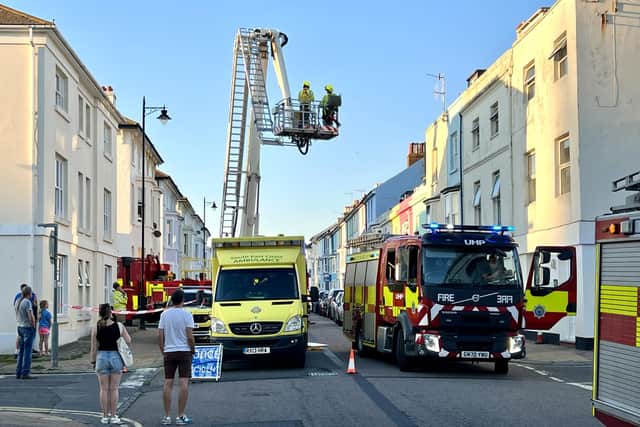 Emergency services on the scene in Littlehampton. Photo: Eddie Mitchell