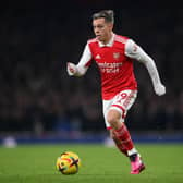 Trossard, who signed for Arsenal from Brighton on Friday, made his debut in the 82nd when he was brought on for Gabriel Martinelli with the score level at 2-2.  (Photo by Shaun Botterill/Getty Images)