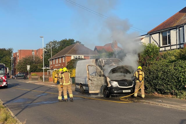 West Sussex Fire and Rescue Service said it was alerted to a vehicle fire on Broadwater Road, Worthing around 8.10am.