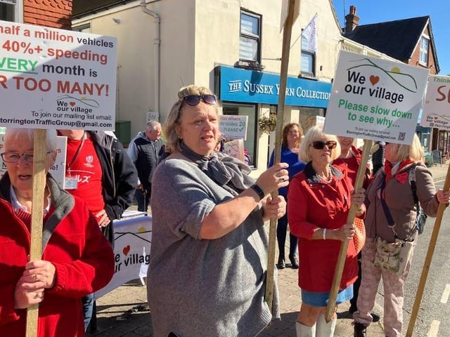Protesters gathered in Storrington Square on Saturday