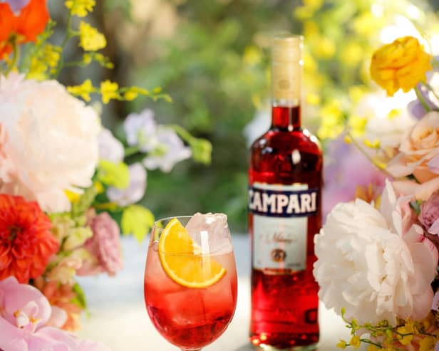 A Campari spritz at the The Ivy in the Lanes