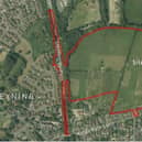 The site in Steyning where 265 new homes are to be built