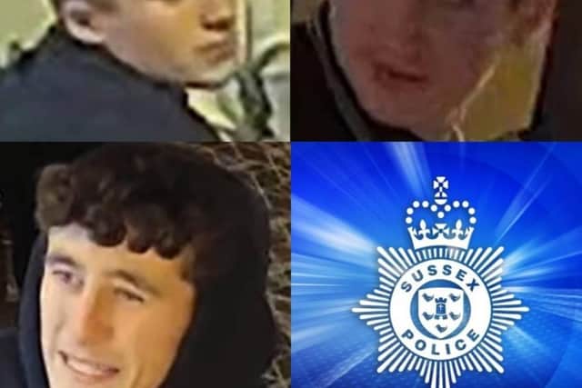 Police are still trying to locate three more men who it's believed may hold key information about the incident. Picture: Sussex Police