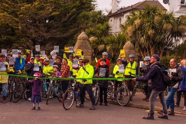 Members of Hastings Urban Bikes and Hastings Greenway Group at their last rally