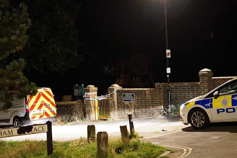 Pells Recreation Ground in Lewes has been taped off following a police incident on Saturday night (August 19).