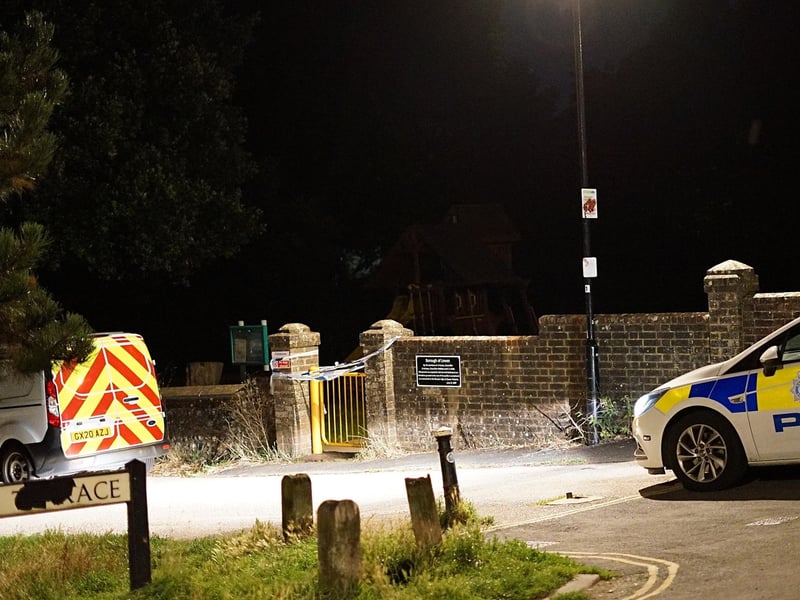 Pells Recreation Ground in Lewes has been taped off following a police incident on Saturday night (August 19).