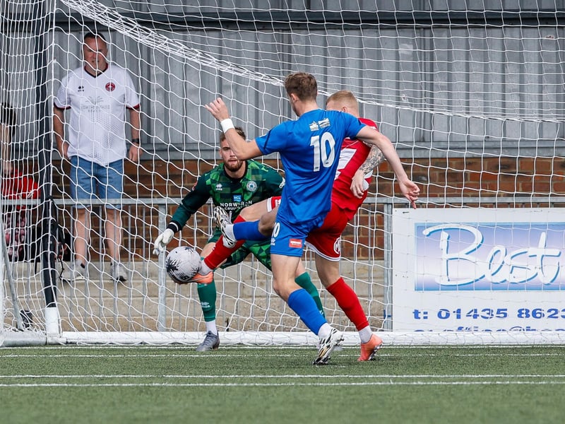 Action from Eastbourne Borough v Truro City in the National League South