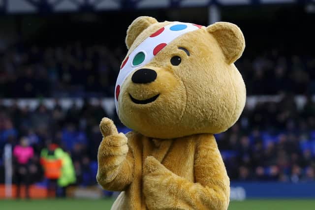 Pudsey Bear gives a thumbs up for BBC Children in Need. Photo by Ian MacNicol/Getty Images