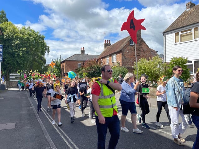 Natural World themed children's parade. Southwater Junior School