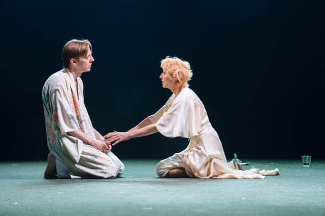 Joshua James as Nicky and Lia Williams as Florence in The Vortex at Chichester Festival Theatre. Photo: Helen Murray